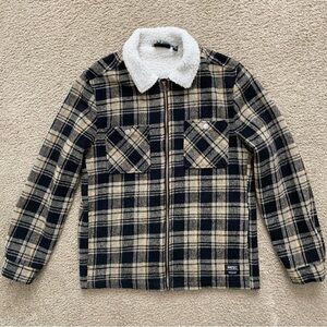 WeSC Plaid Shirt Jacket Fleece Full Zip